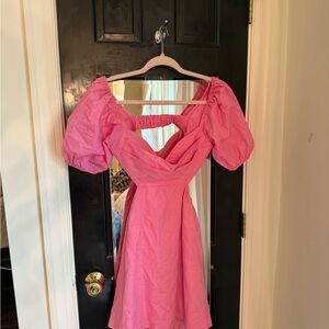 Sundays Pink Puff Sleeve Sundress